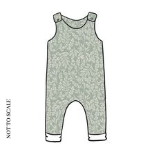 Load image into Gallery viewer, Sage Boho Leaves Romper
