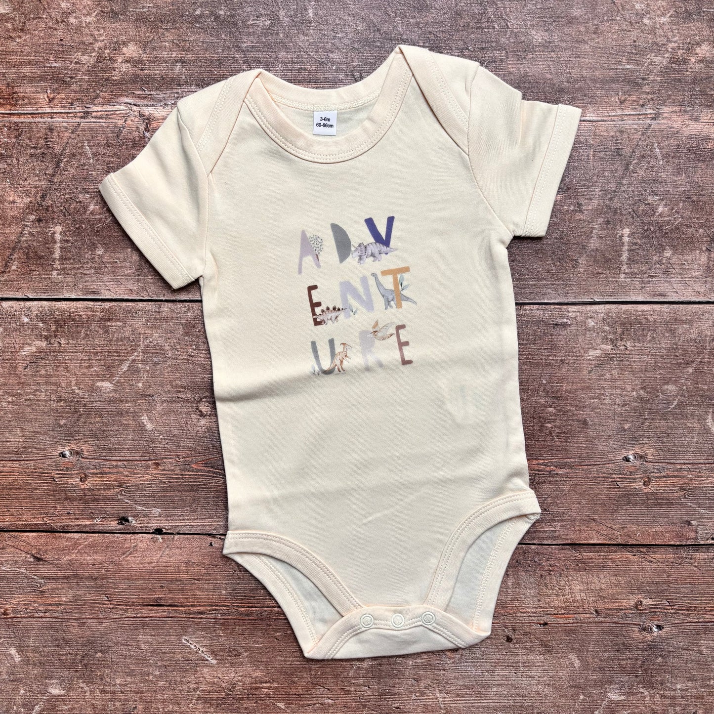 Adventure short sleeve bodysuit 3-6m (natural)