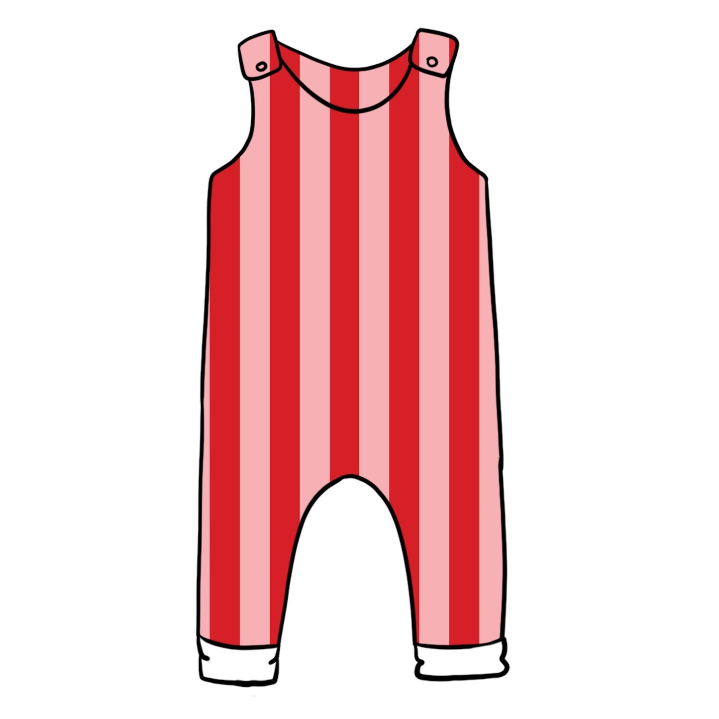 Pink & Red Stripes Child & Baby Full Length Romper