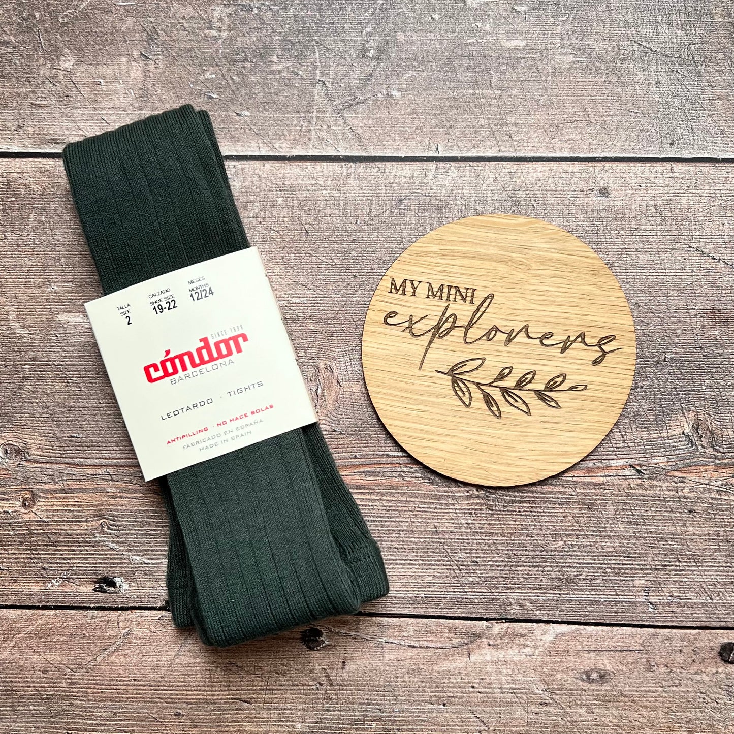 Cóndor Cotton Rib Tights - PINE 795