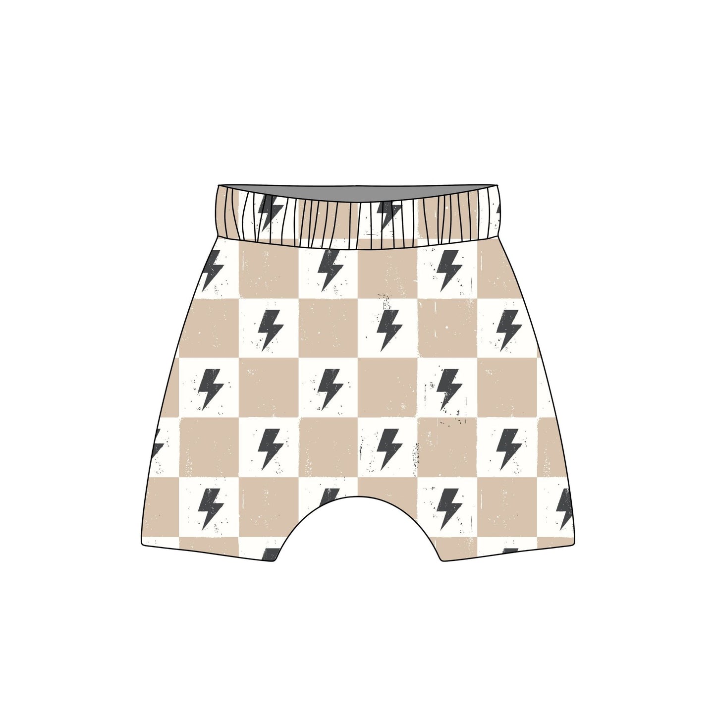 Lightning Chequers Child & Baby Shorts - Rolled or Hemmed