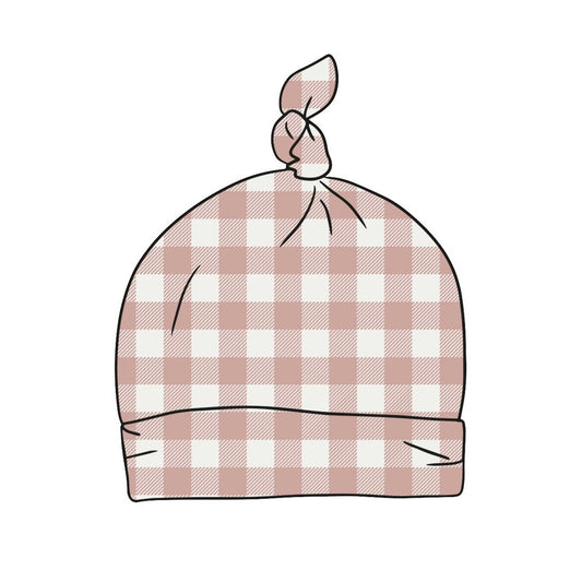 Rose Gingham Knotted Hat
