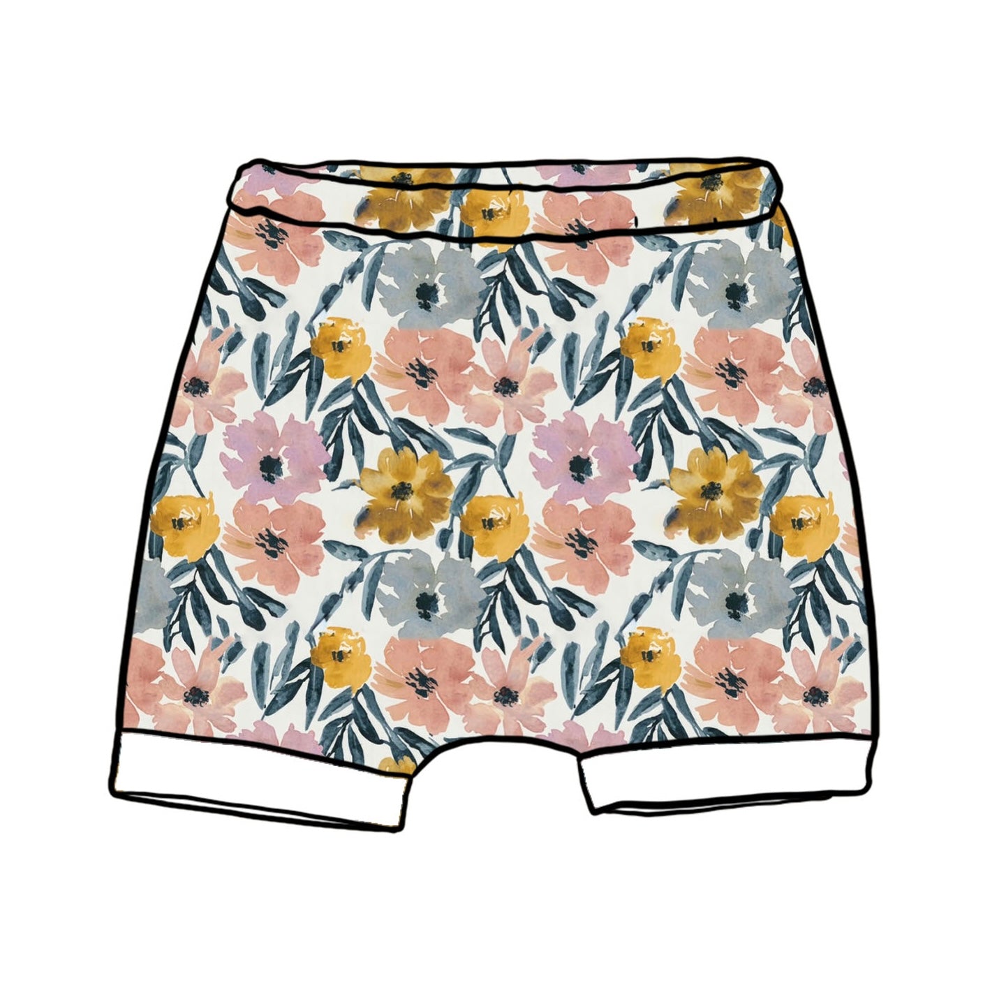 Sunny Blooms Rolled Shorts