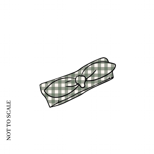 Forest Gingham Knot Bow Headband