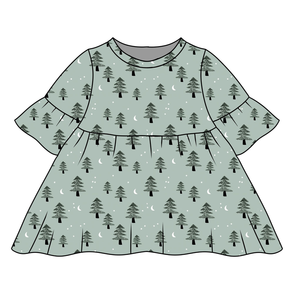Winter Forest Child & Baby Sleeved Dress - 3 options