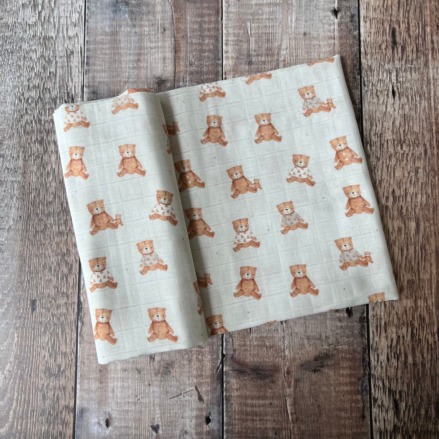 Teddy Bears Muslin Swaddle Blanket