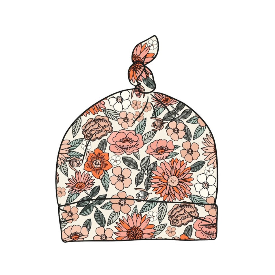 Retro Floral Knotted Hat