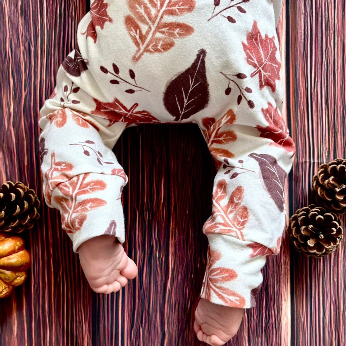 Rustic Autumn Leaves Child & Baby Full Length Romper