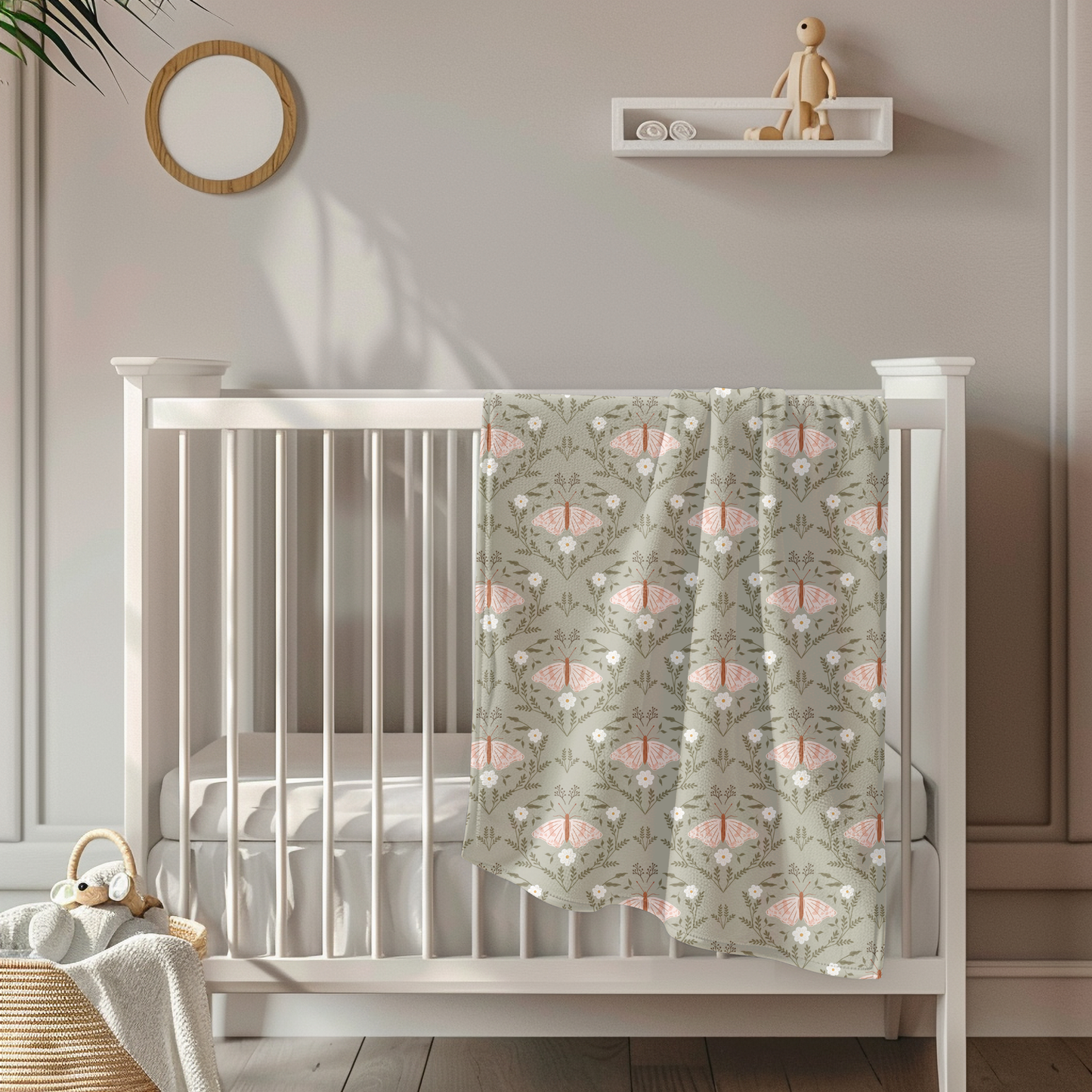 Butterfly Garden Toddler & Child Sherpa Blanket