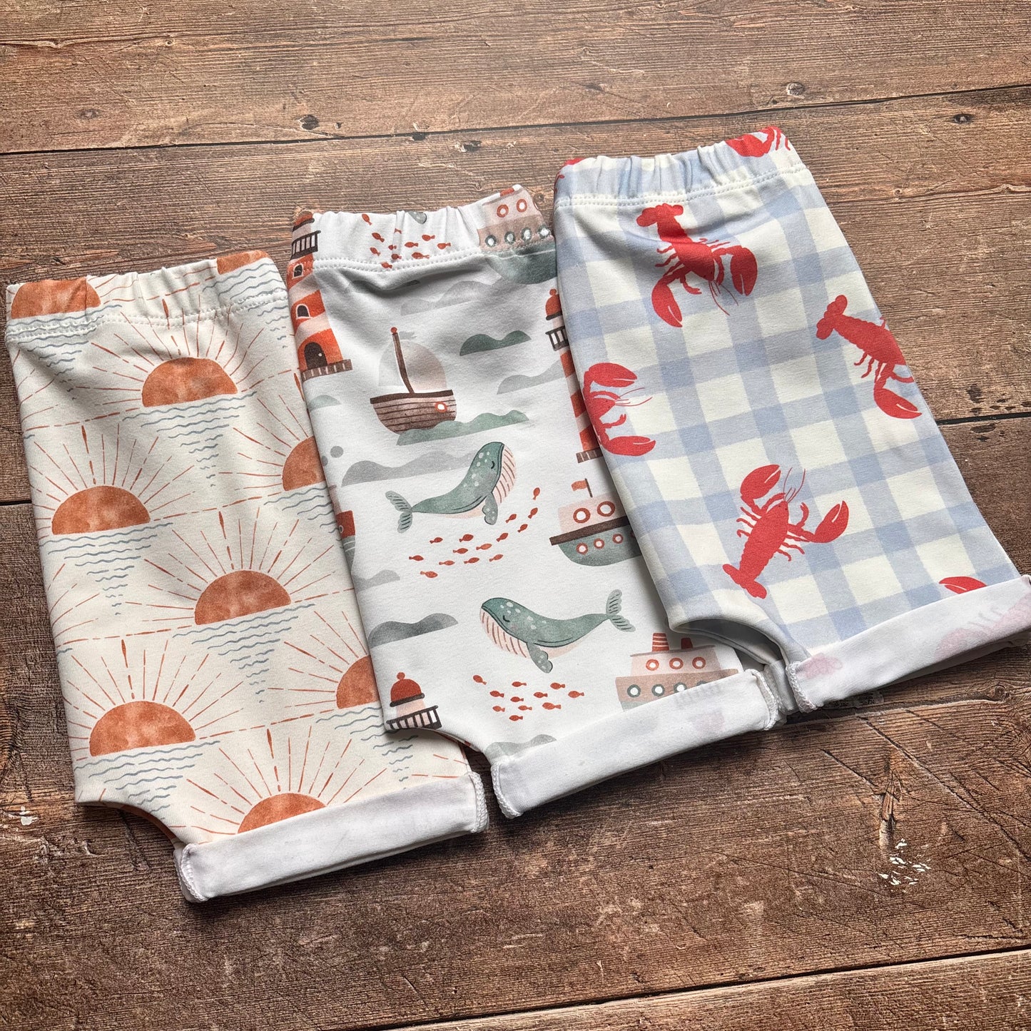 Gingham Lobster Child & Baby Shorts - Rolled or Hemmed