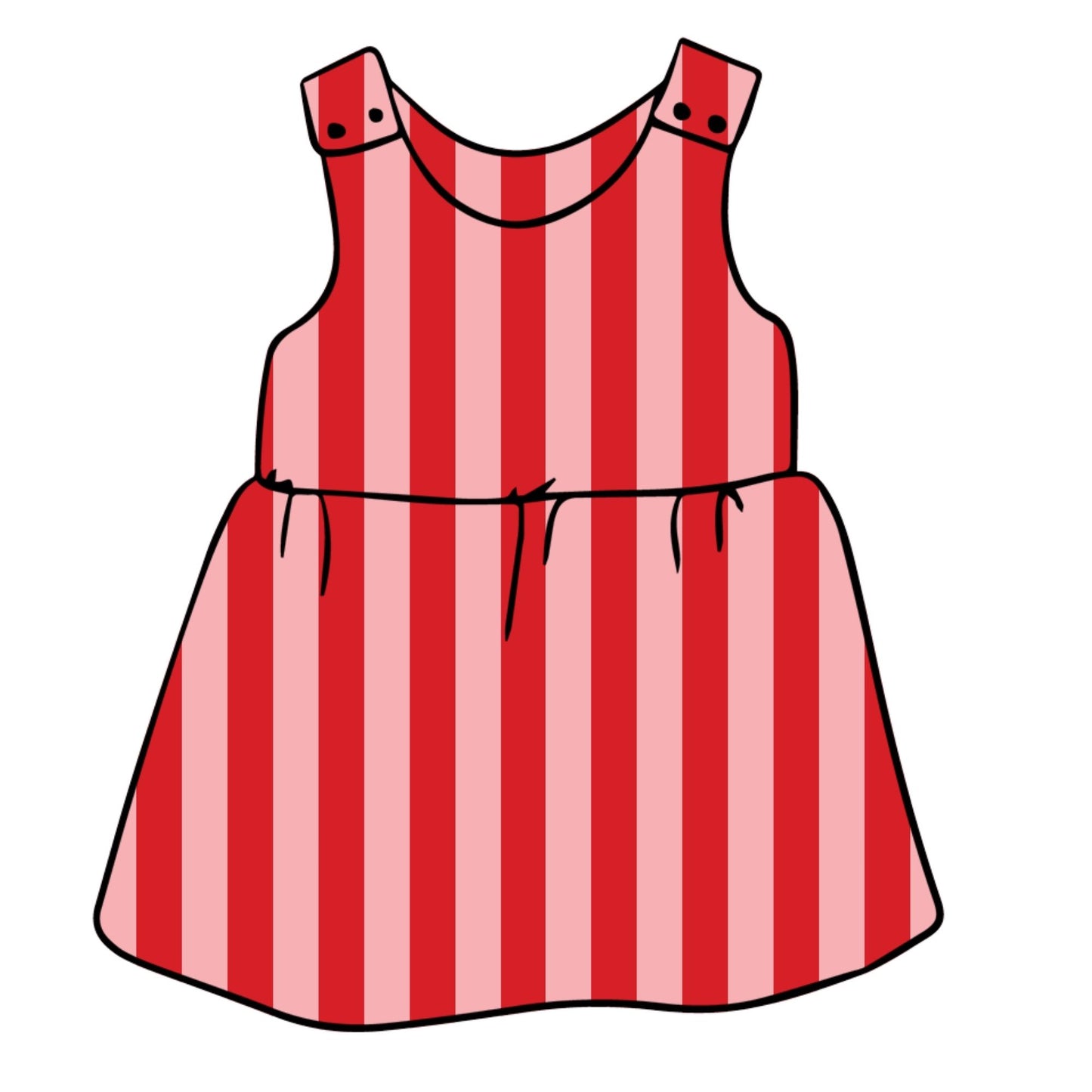 Pink & Red Stripes Child & Baby Pinafore Dress