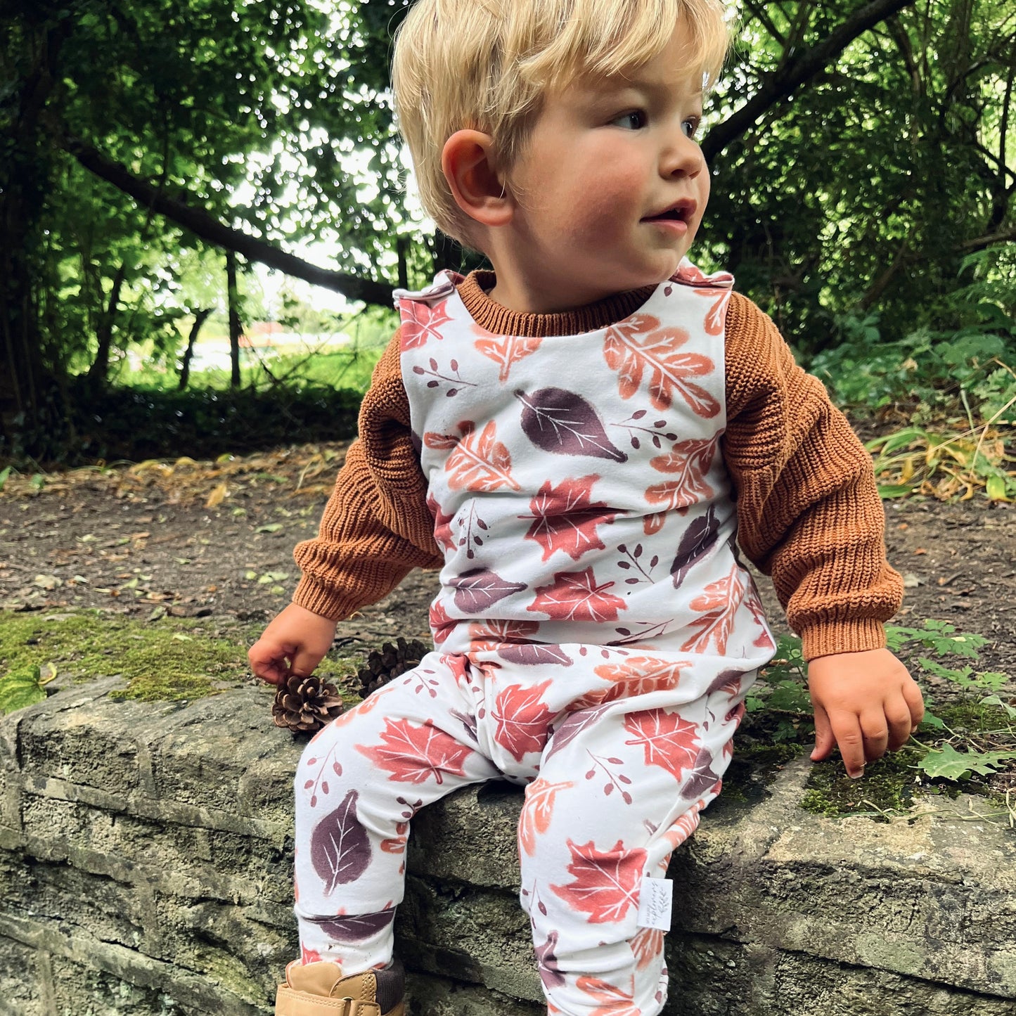 Rustic Autumn Leaves Child & Baby Full Length Romper