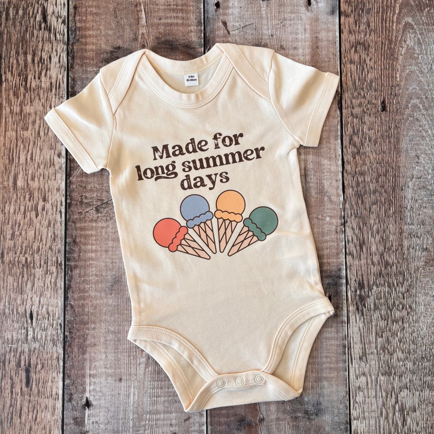 Made for long summer days SS bodysuit 3-6m (Natural)