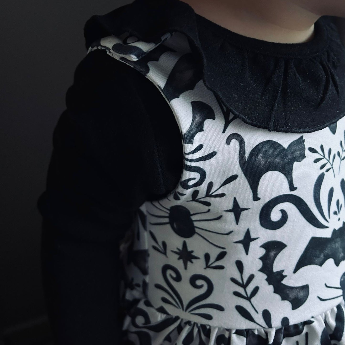 Monochrome Halloween Child & Baby Pinafore Dress