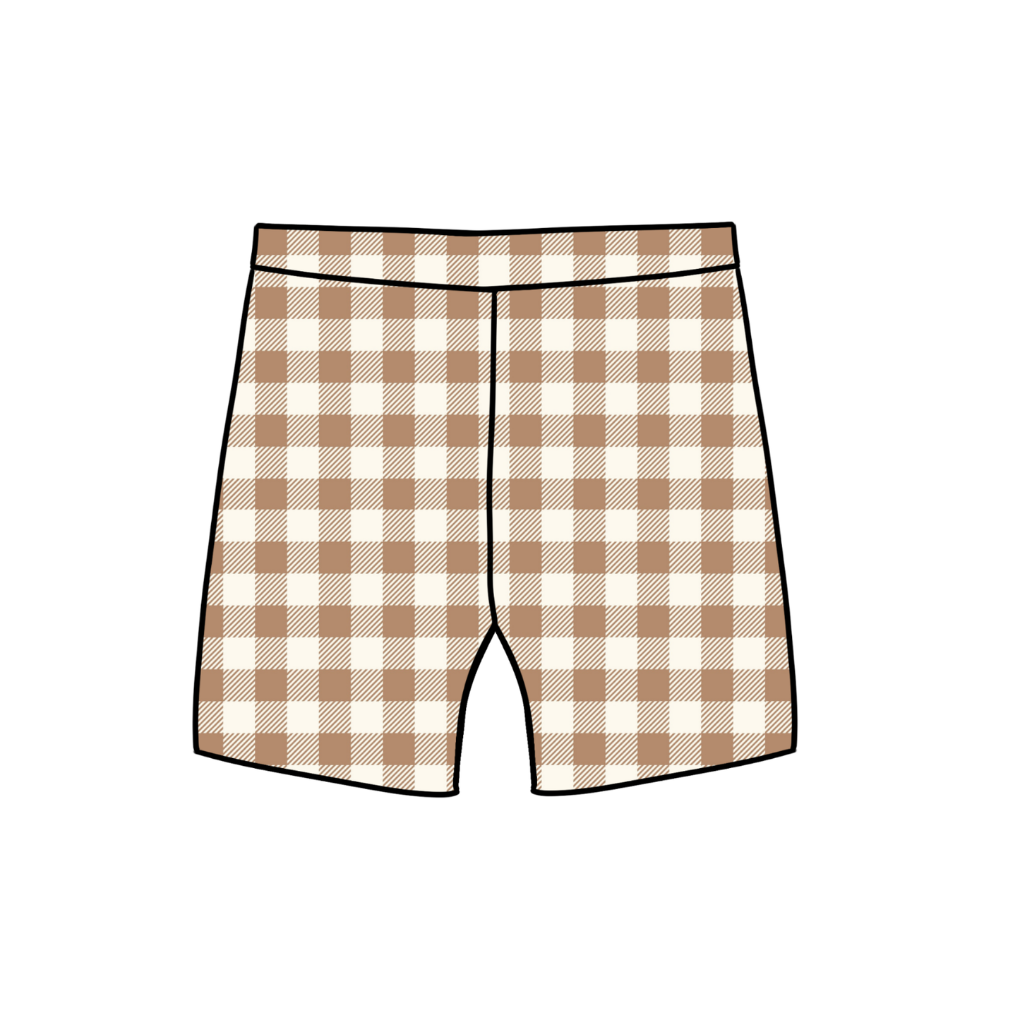 Mocha Gingham Baby & Child Lounge Shorts
