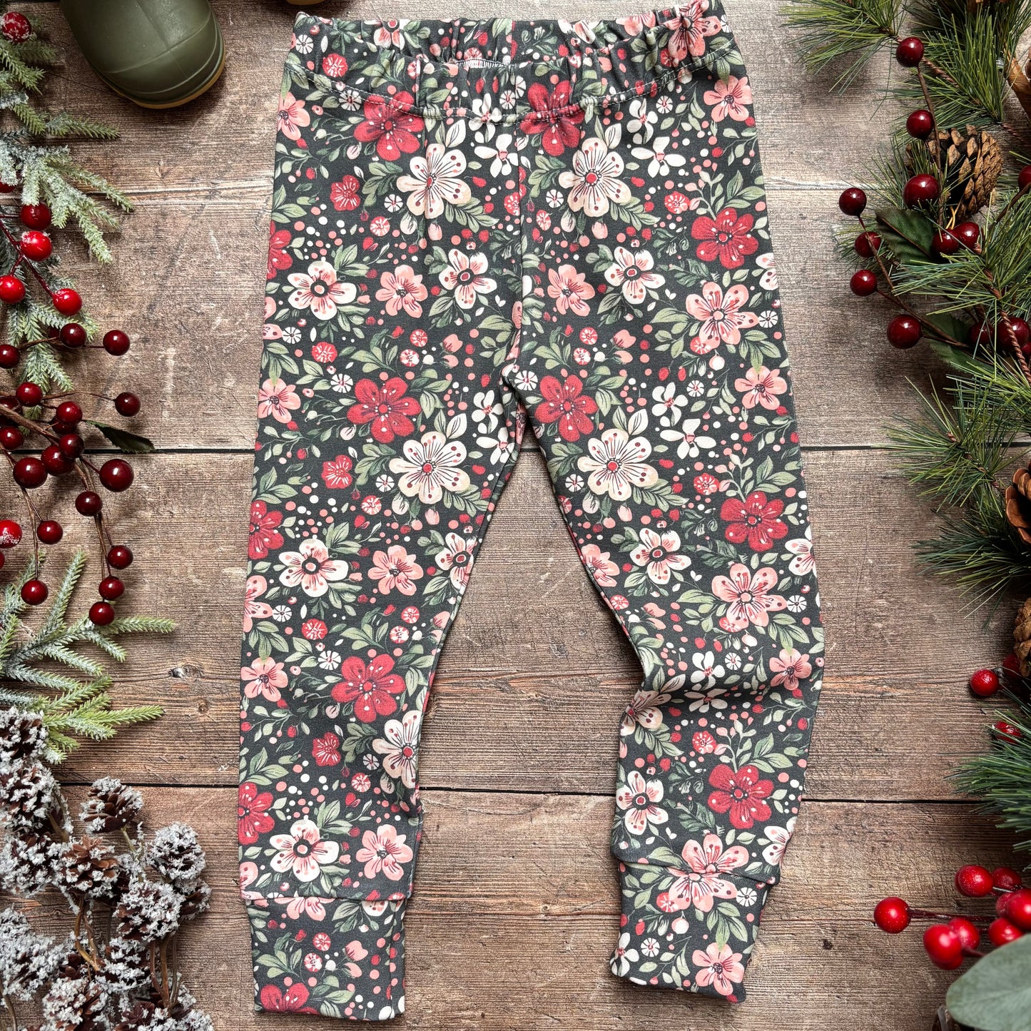 Christmas Floral Leggings 4-5 years
