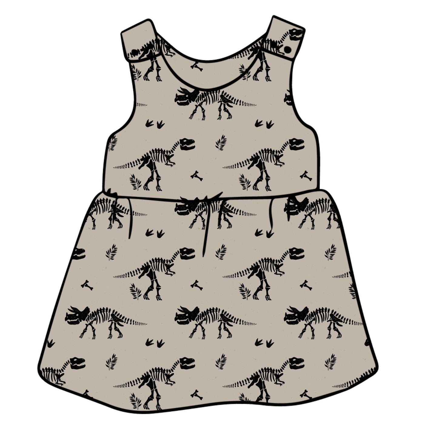 Dino Dig Child & Baby Pinafore Dress