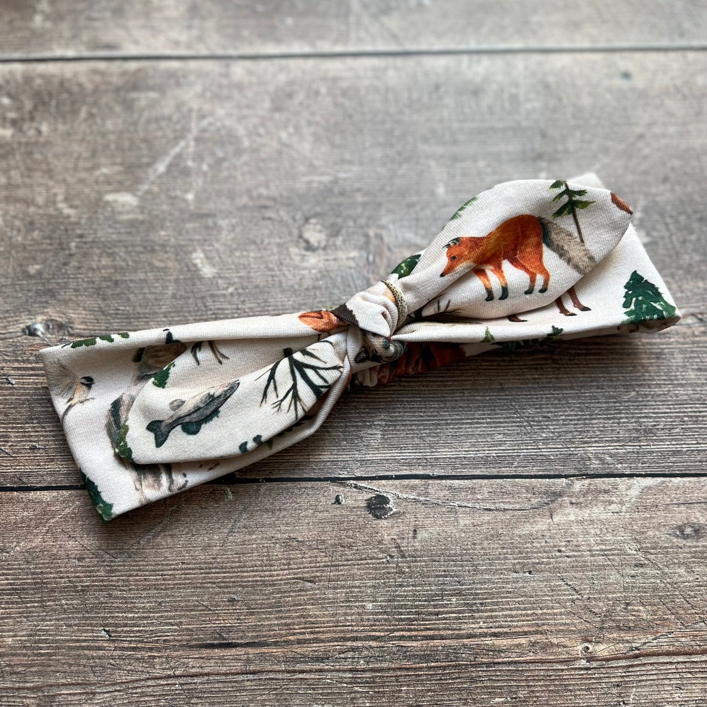Wild Wood Animals Knot Bow Headband