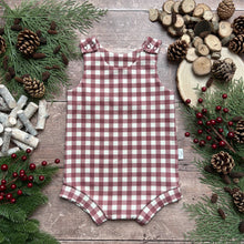 Load image into Gallery viewer, Berry Gingham Bloomer Romper
