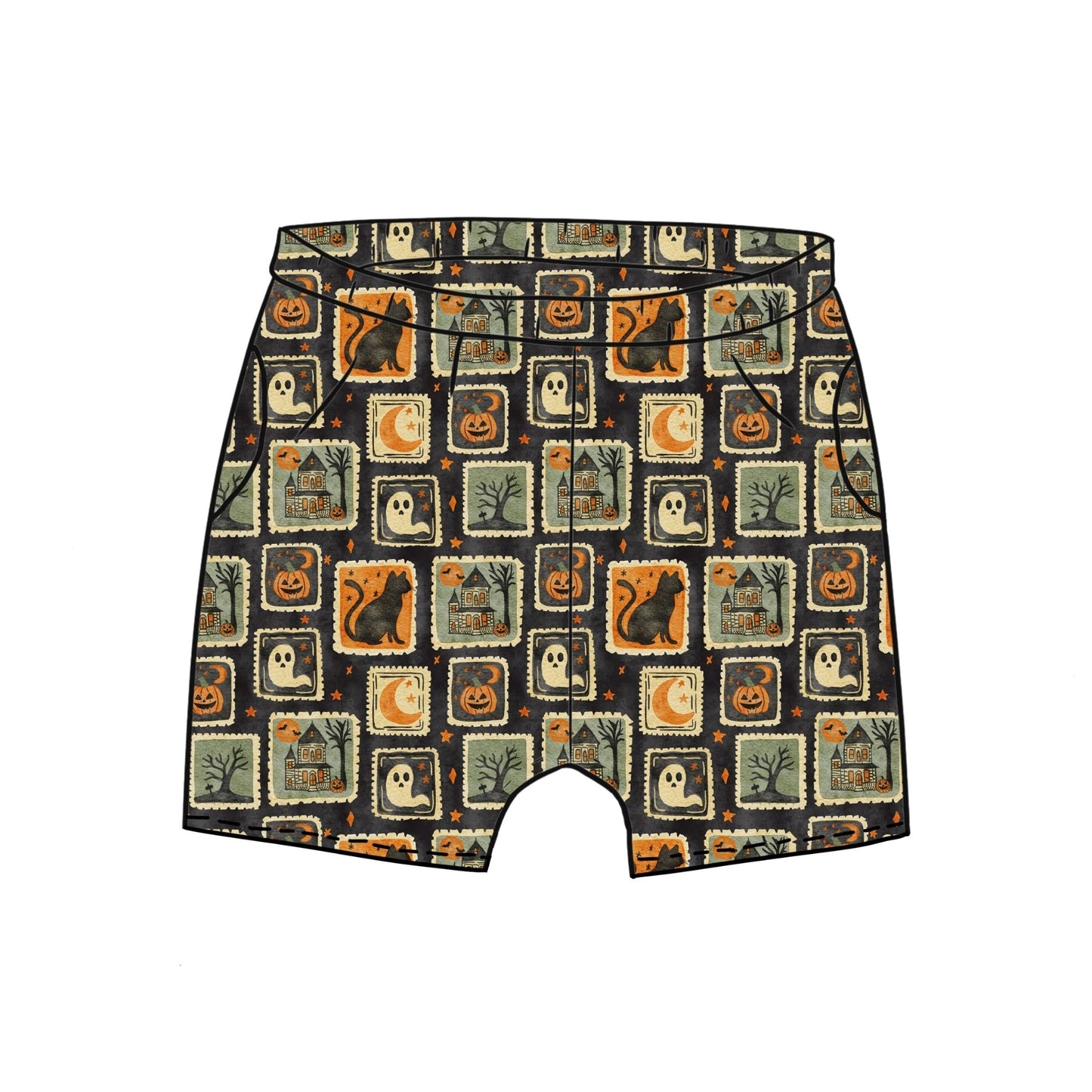 Halloween Stamps Toddler & Child Pocket Shorts