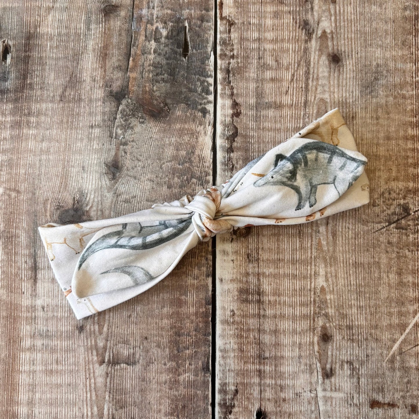 Dino Rawr Knot Bow Headband 1-3 years