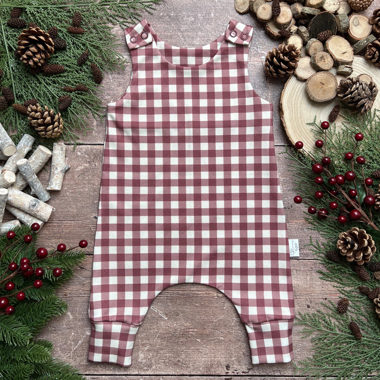 Berry Gingham Romper