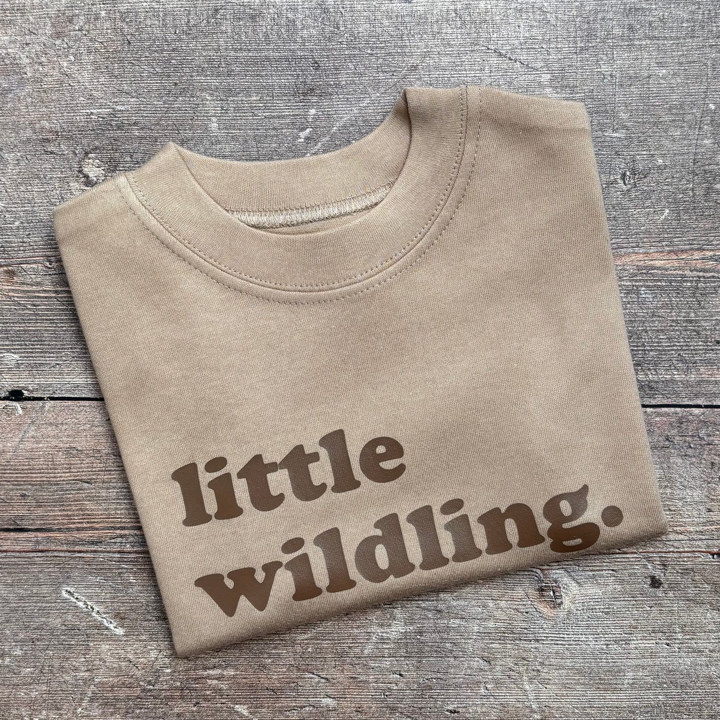 Little wildling short sleeve T-shirt 6-12m (Taupe)