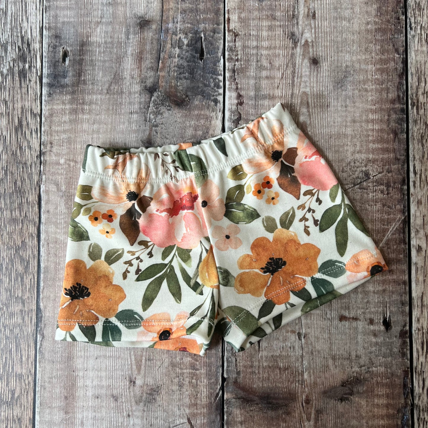 Vintage Blooms Lounge Shorts 3-6m