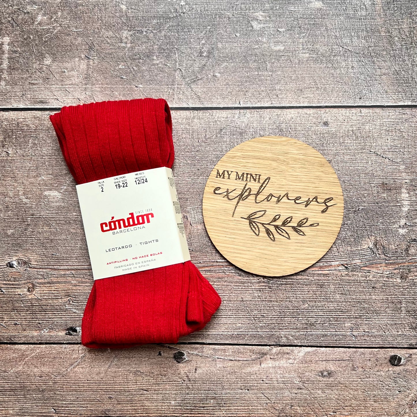 Cóndor Cotton Rib Tights - RED VELVET 578