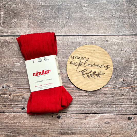 Cóndor Cotton Rib Tights - RED VELVET 578