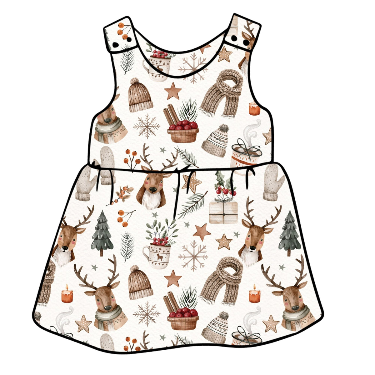 Cosy Christmas Child & Baby Pinafore Dress