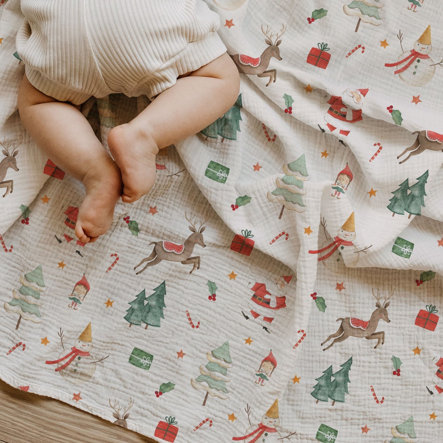 Christmas Time Child & Baby Muslin Swaddle Blanket