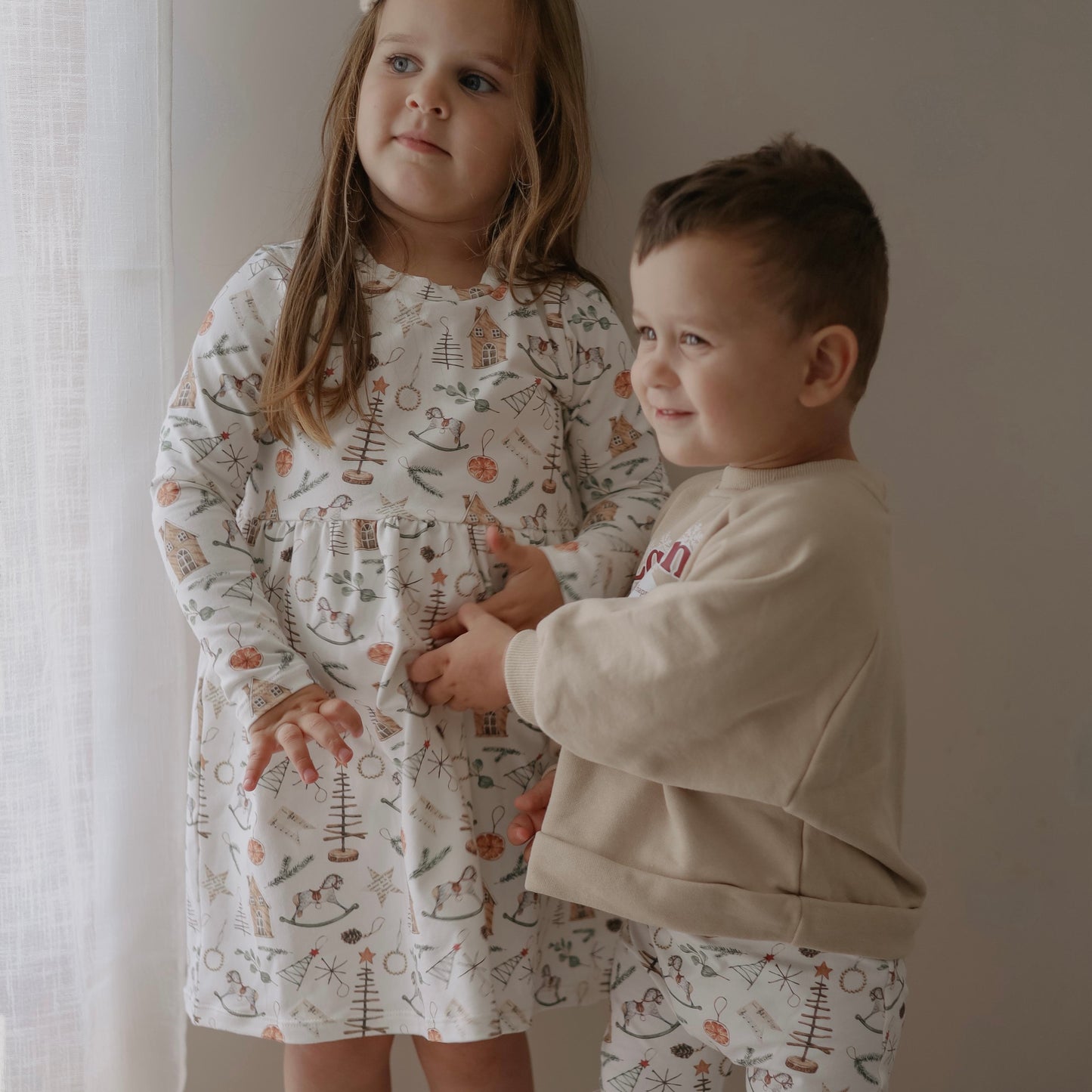 Scandi Christmas Child & Baby Long Sleeve Dress