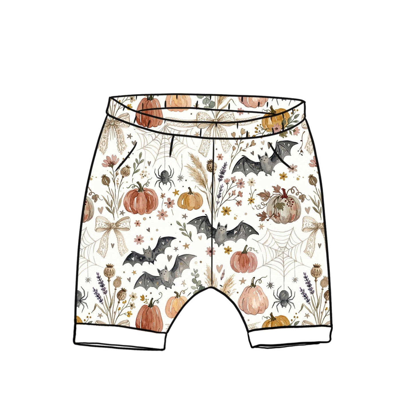 Boho Halloween Child & Baby Shorts - Rolled or Hemmed
