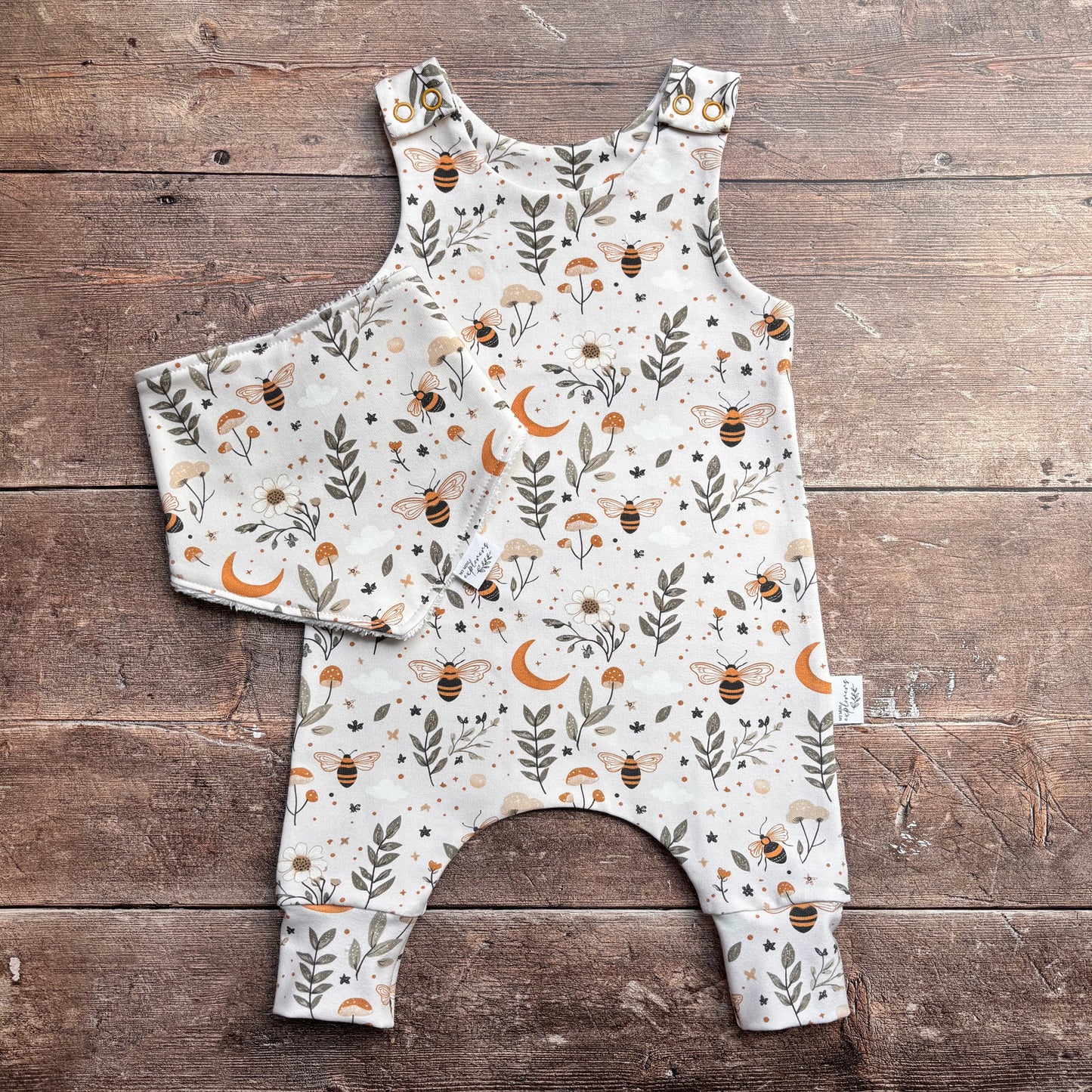 Bees & Moon Child & Baby Full Length Romper