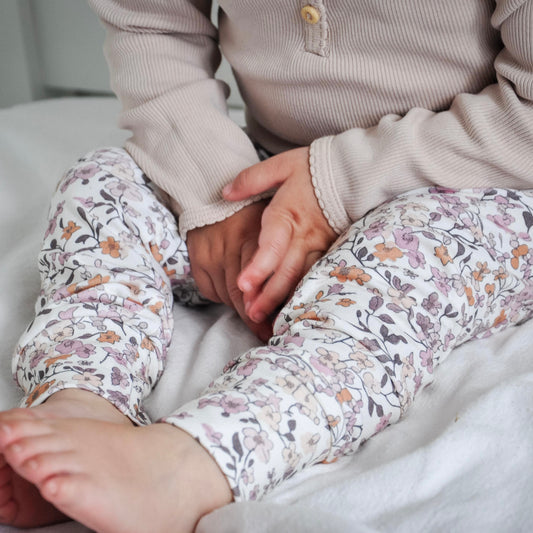 Lilac & Caramel Ditsy Floral Toddler & Child Leggings