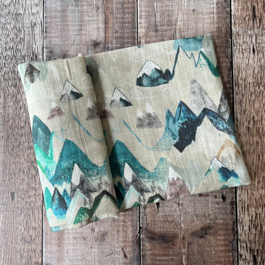 Mountains Muslin Swaddle Blanket