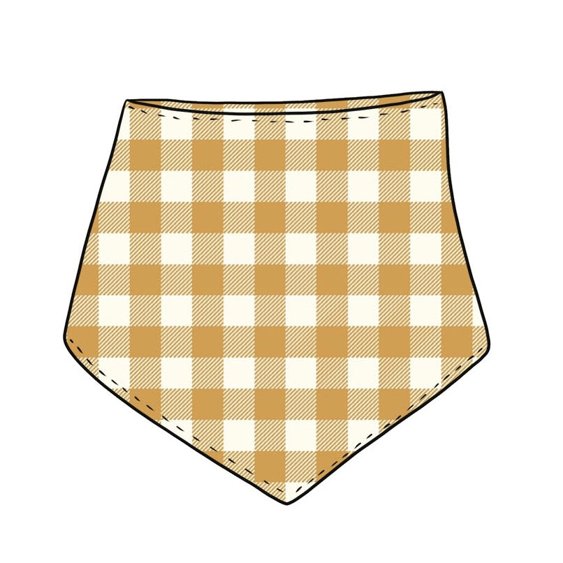 Ochre Gingham Dribble Bib