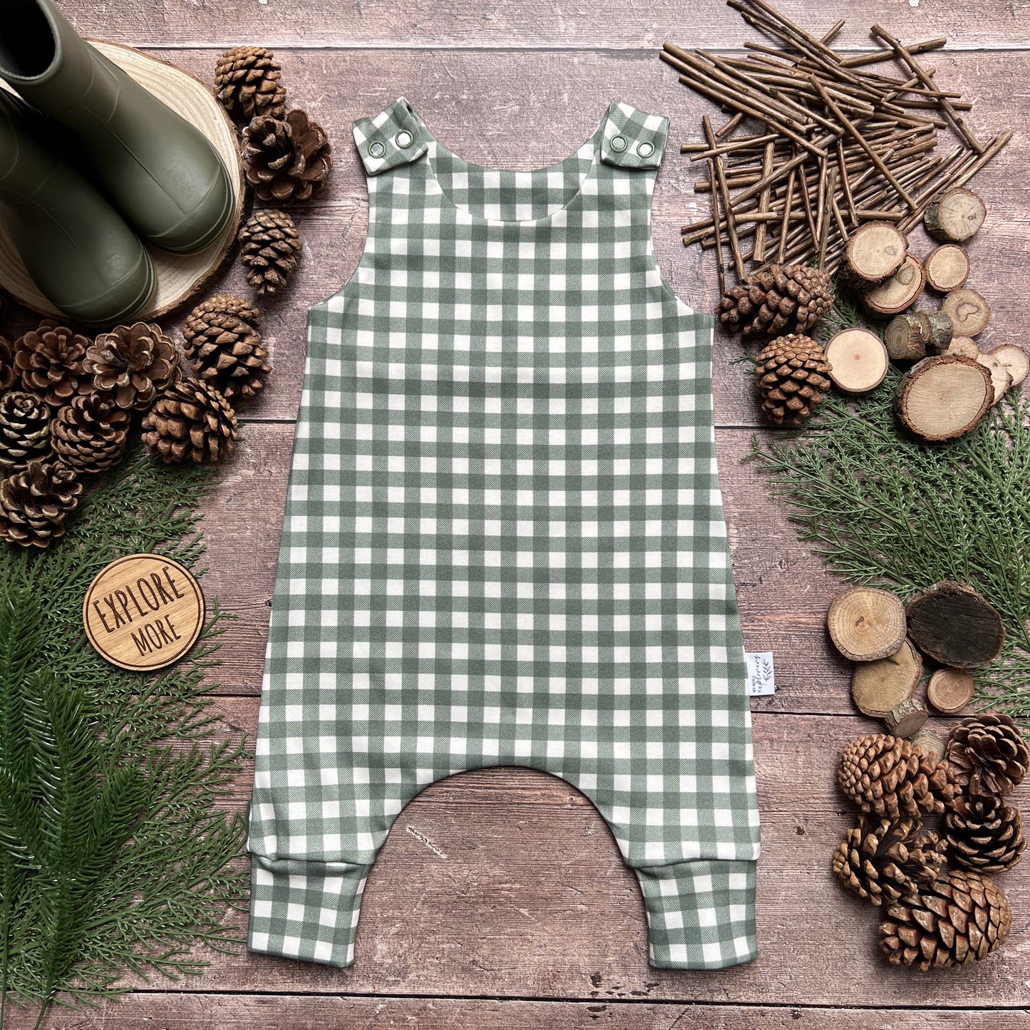Forest Gingham Romper