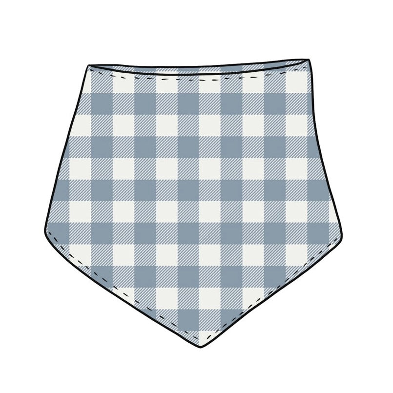 Denim Gingham Dribble Bib