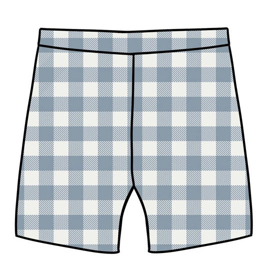 Denim Gingham Lounge Shorts