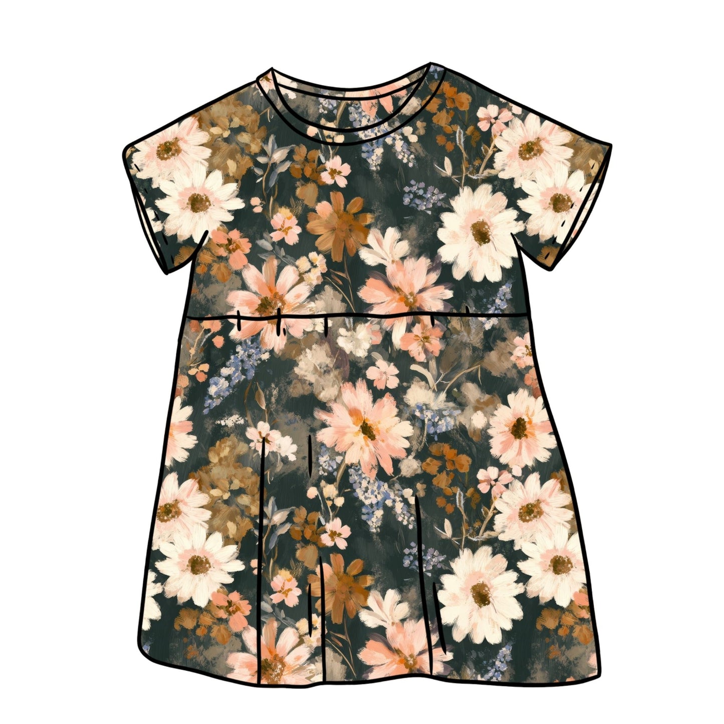 Fall Floral Child & Baby Sleeved Dress - 3 options