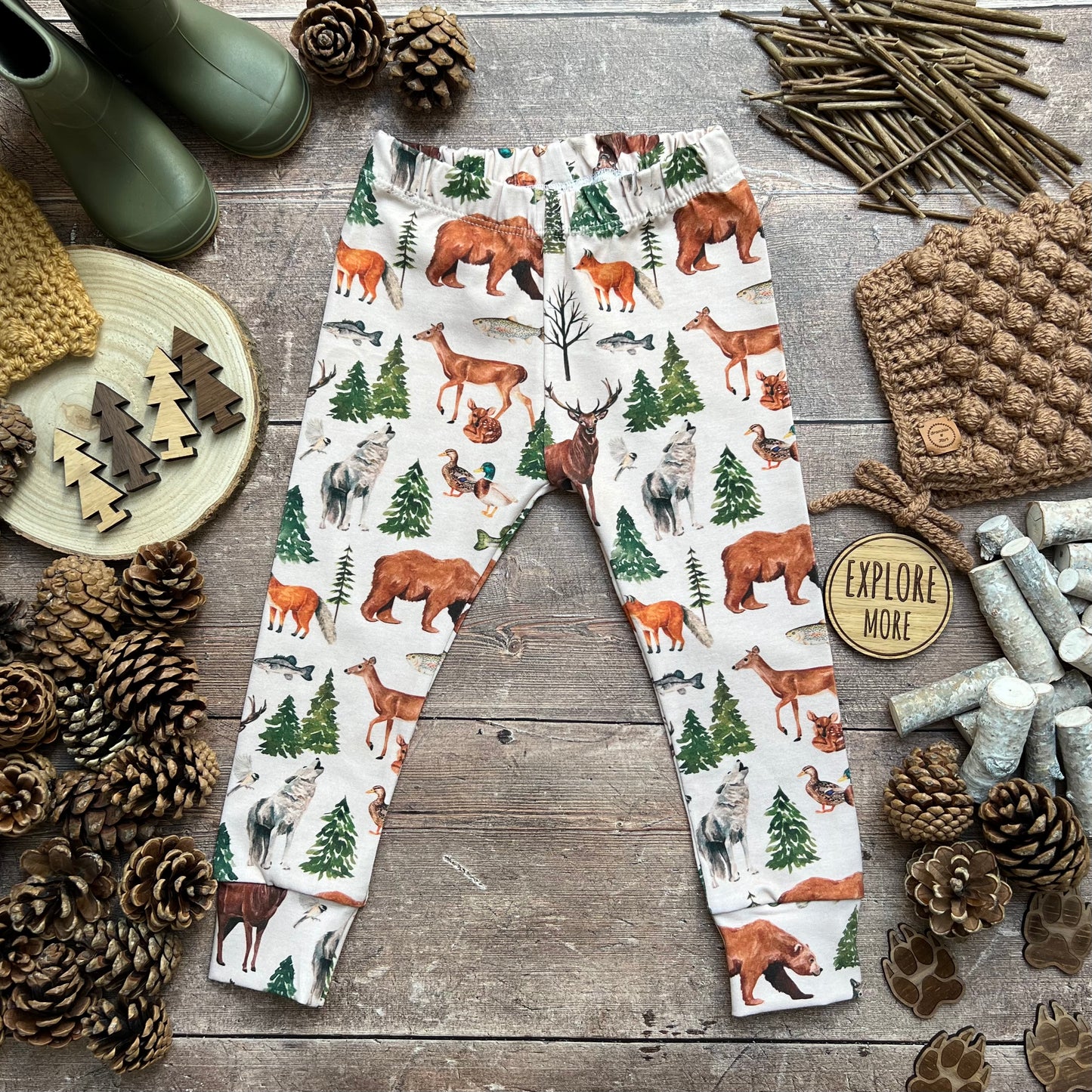 Wild Wood Animals Leggings 12-18m