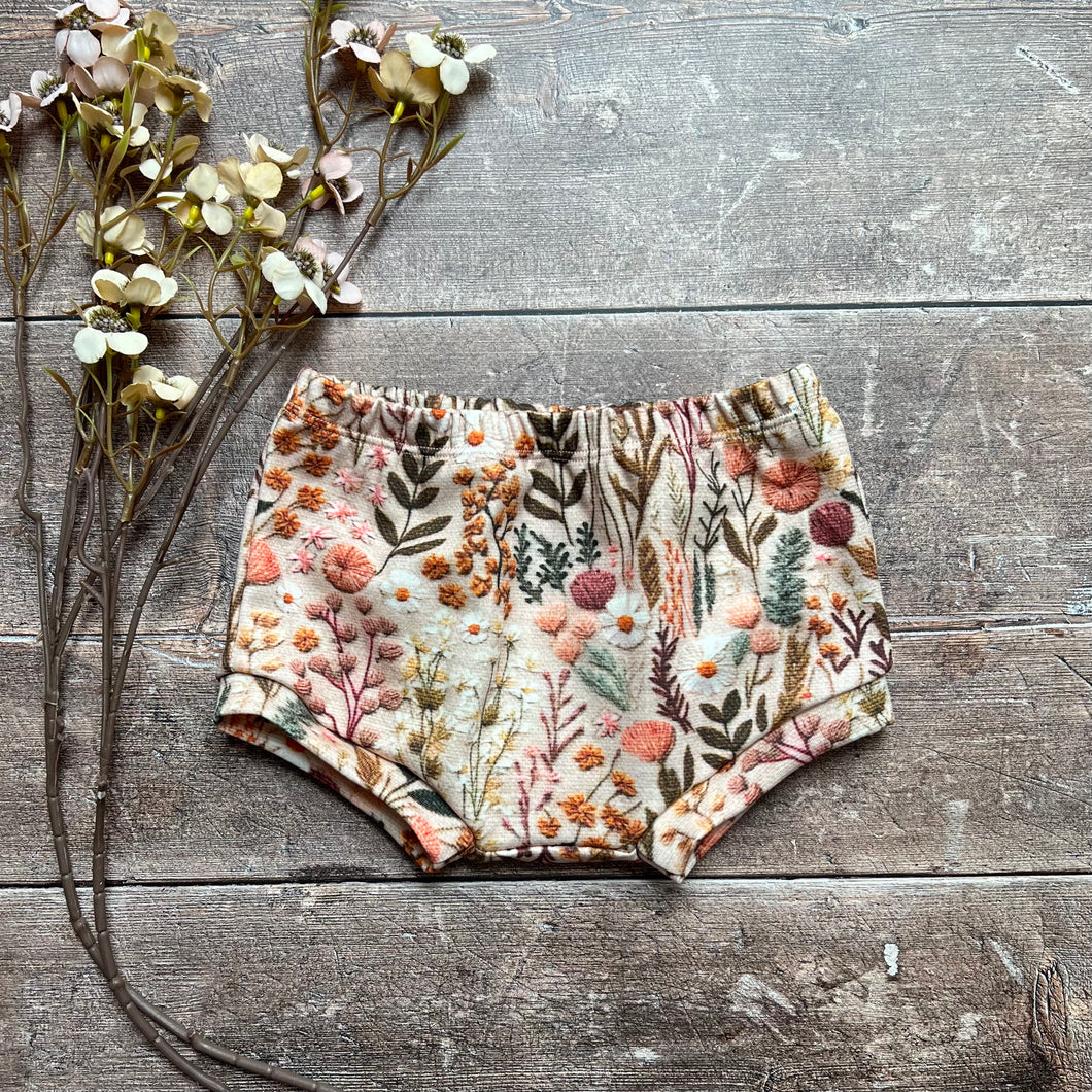 Embroidered Look Floral Bloomers