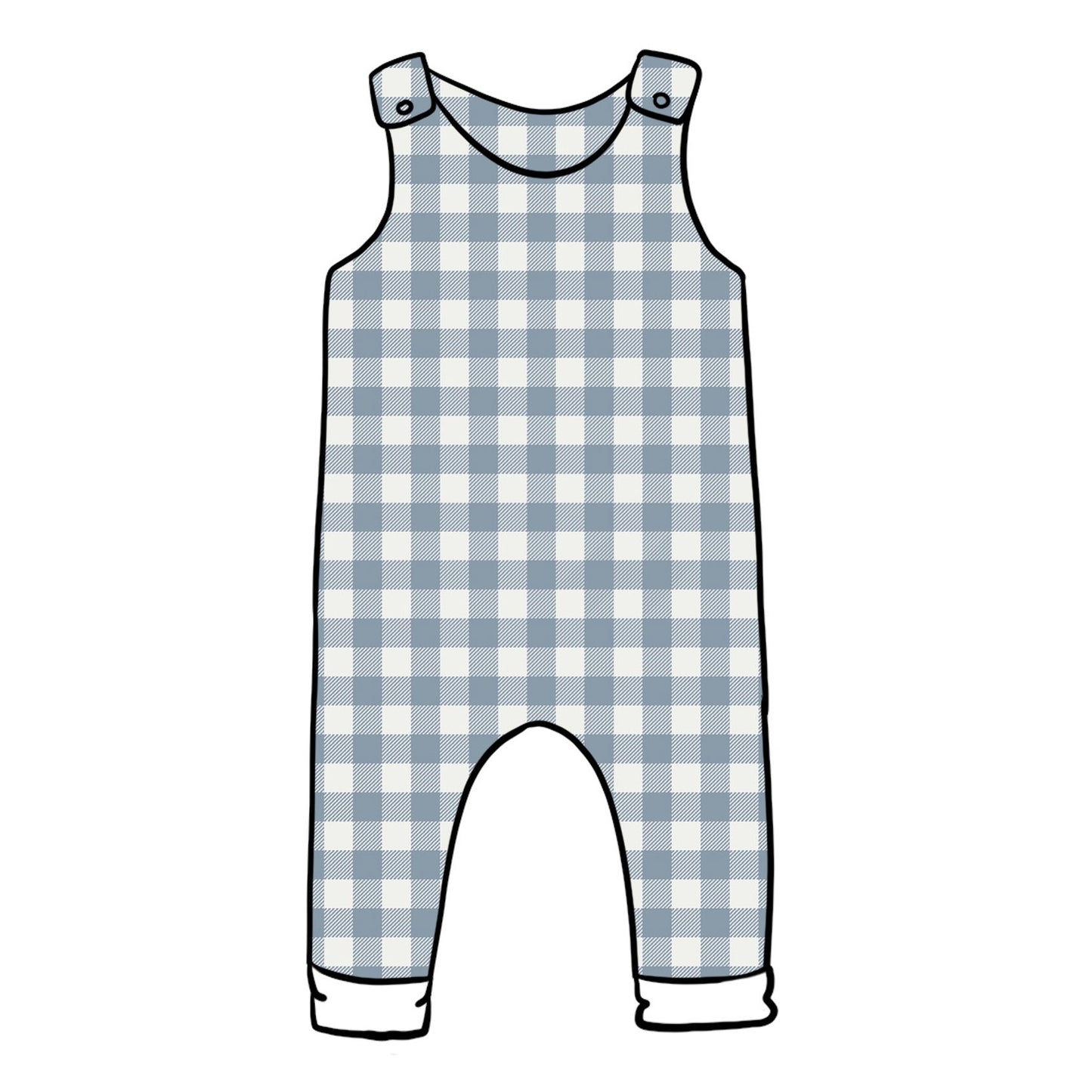 Denim Gingham Romper