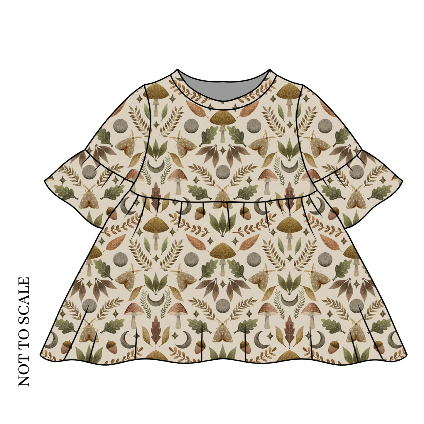 Moth & Moon Child & Baby Frill Sleeve Dress
