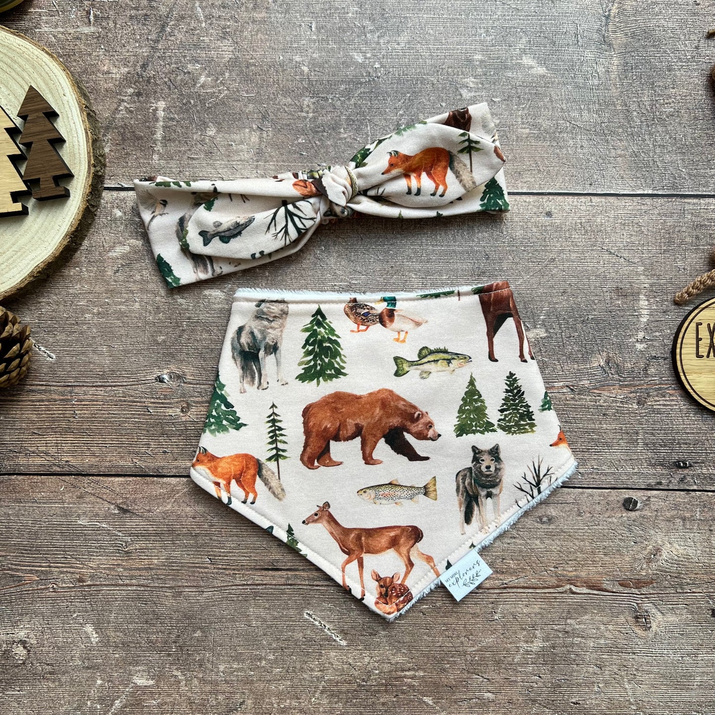 Wild Wood Animals Dribble Bib