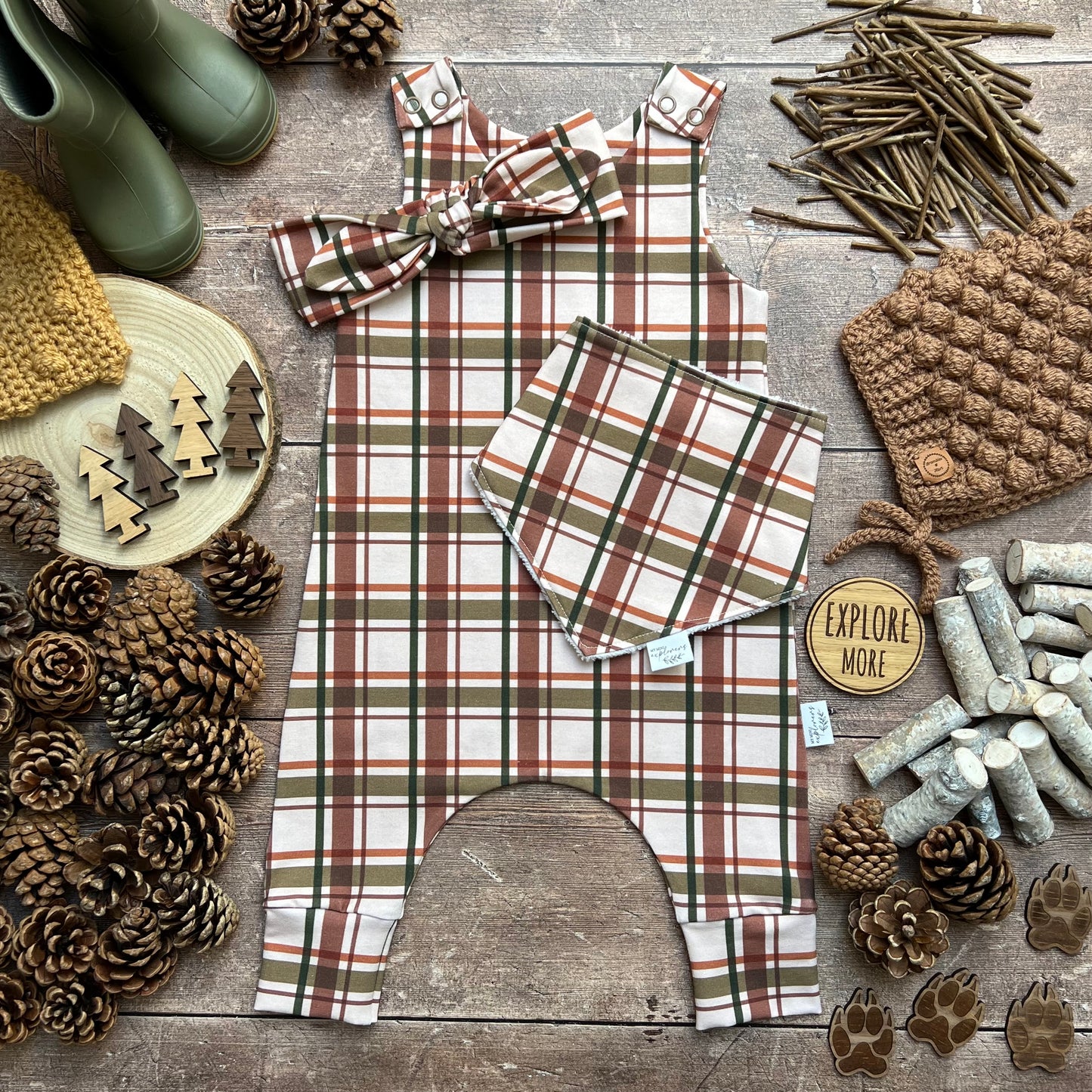 Wild Wood Check Romper
