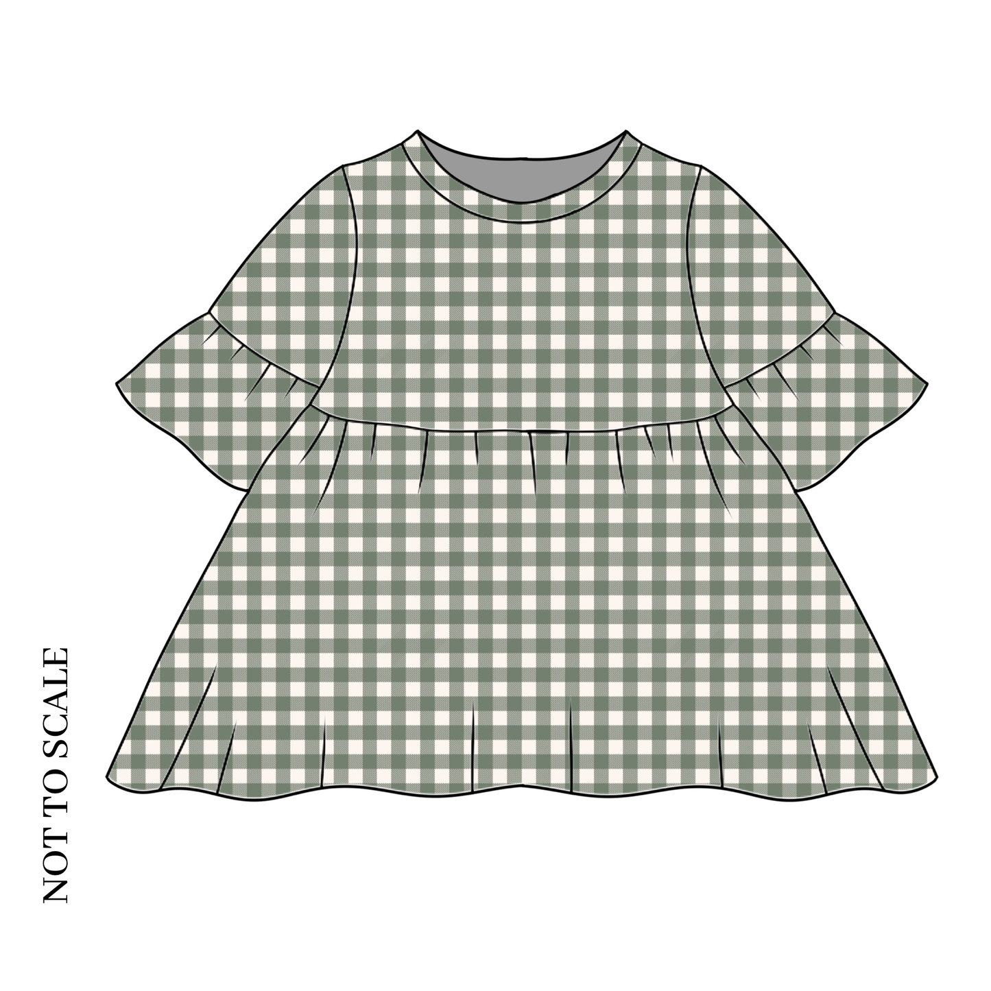 Forest Gingham Child & Baby Sleeved Dress - 3 options