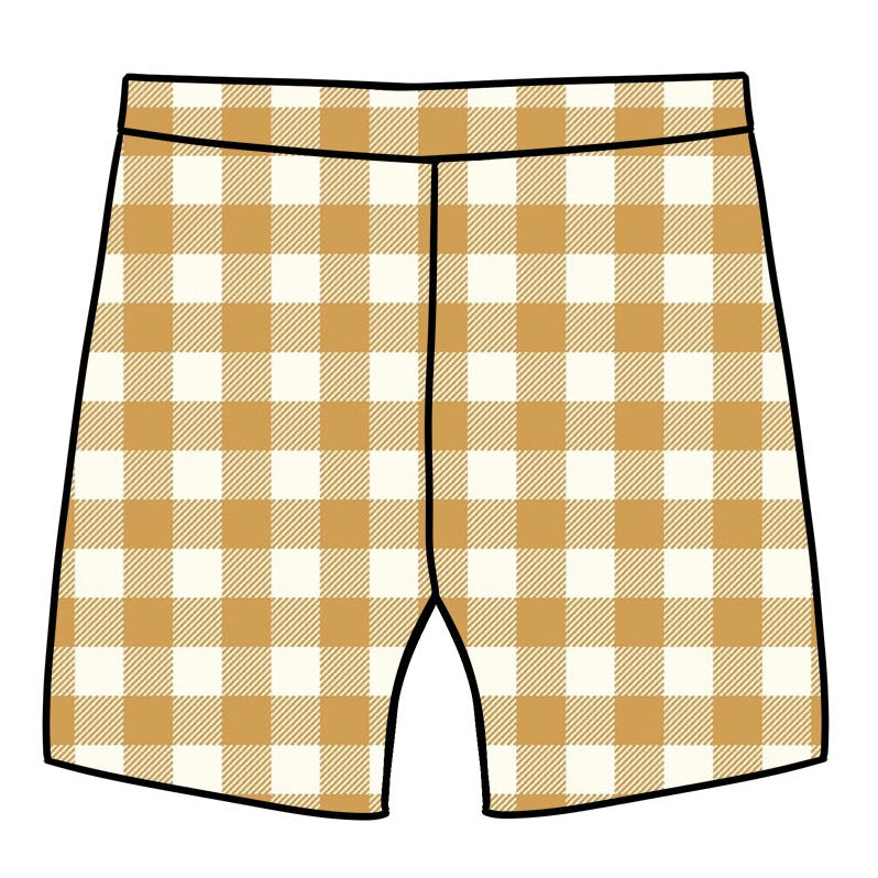 Ochre Gingham Lounge Shorts